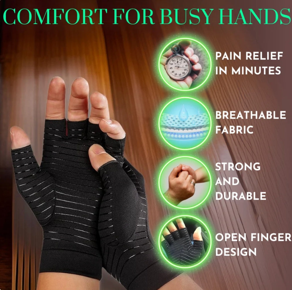 FlexFit™ Copper Compression Gloves - For Hand Pain